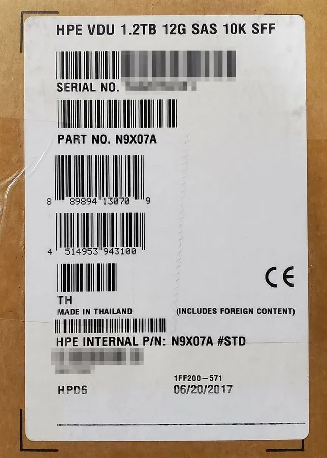 Жёсткий диск HPE 1.2TB N9X07A 10K 2.5" SAS 12Gb/s 832972-001 StoreVirtual 3000 H