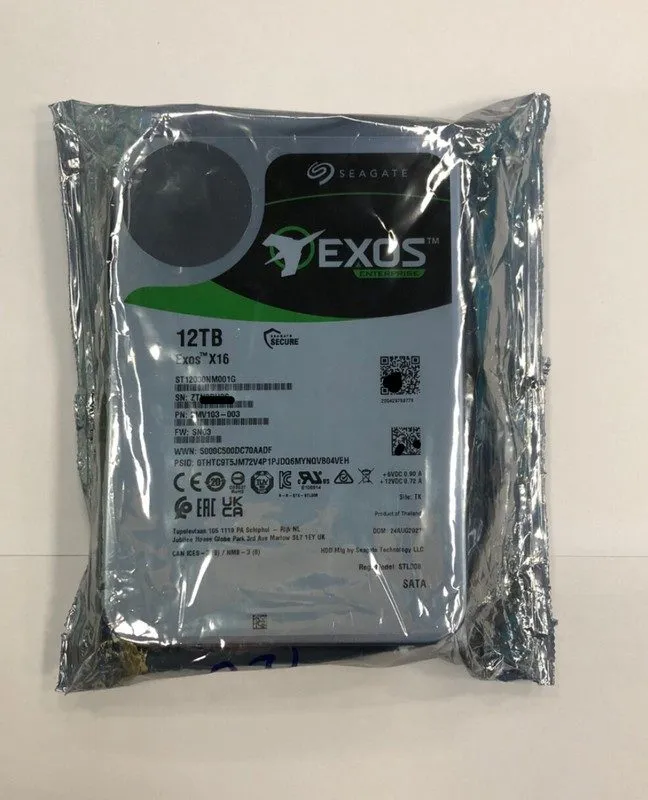 Жёсткий диск Seagate Exos X16 ST12000NM001G 12TB Hard Drive Internal SATA/600 72