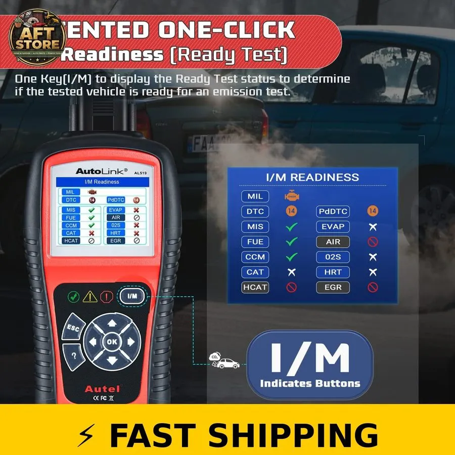 Диагностический сканер Autel AutoLink AL519 OBD2 Scanner, OBDII & CAN Car Diagno — фото лота 2