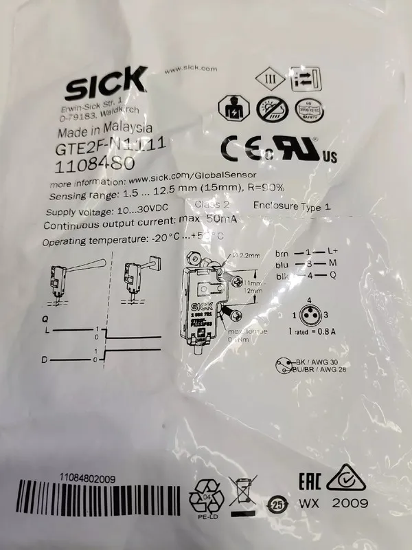 Фотоэлектрический датчик SICK GTE2F-N1111 1108480 Photoelectric Sensor