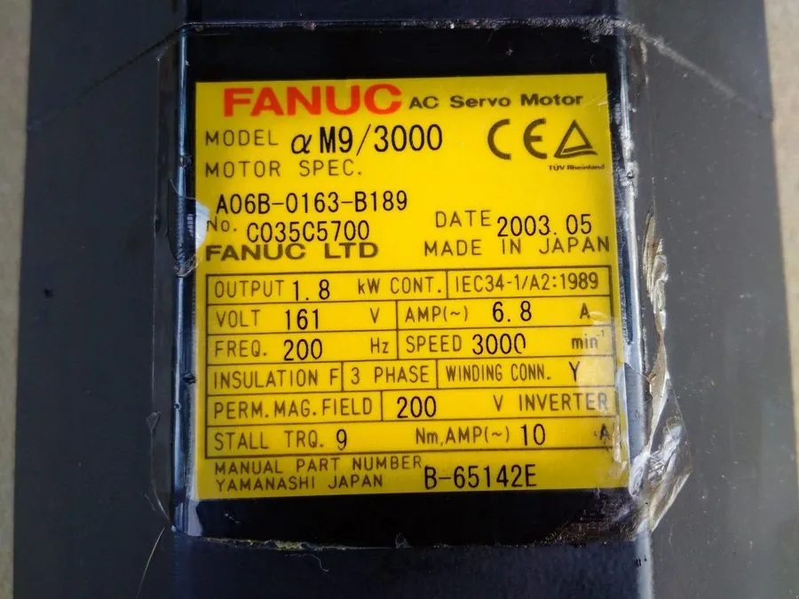Серводвигатель Fanuc AC Servo Motor aM 9/3000 (A06B-0163-B189)