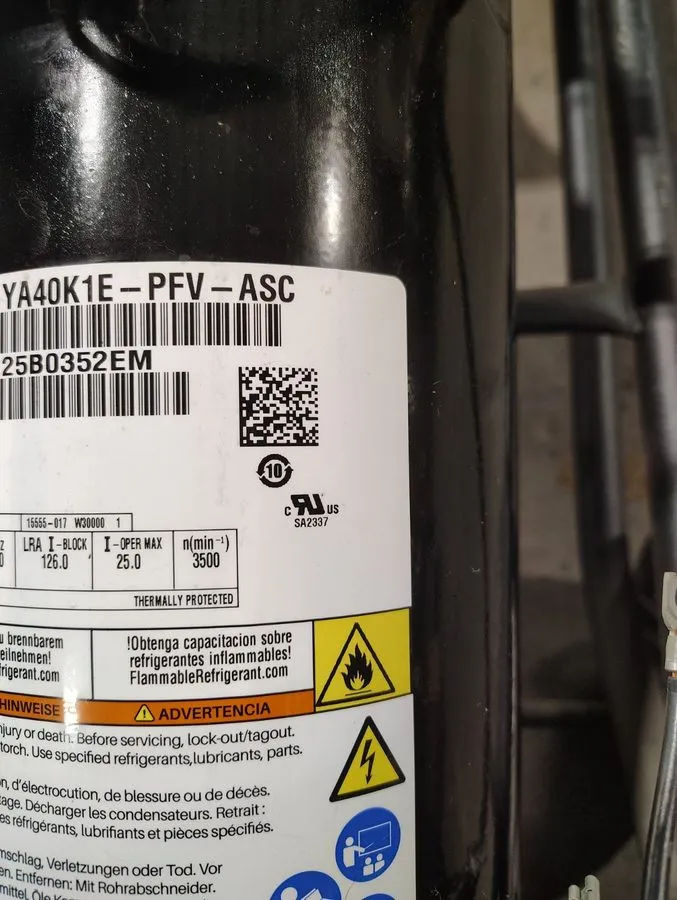 Компрессор Emerson Copeland Scroll Compressor Model Ya40k1e-Pfv-Asc