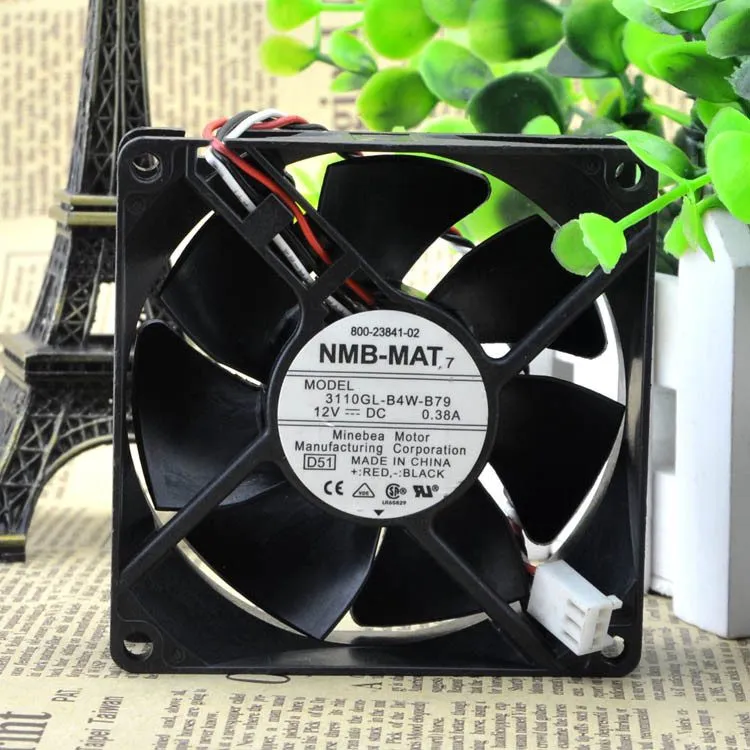 Вентилятор NMB Fan 3110KL-04W-B79 DC 12V 0.38A 80 25mm 3-wire Cisco Switches Coo — фото лота 1