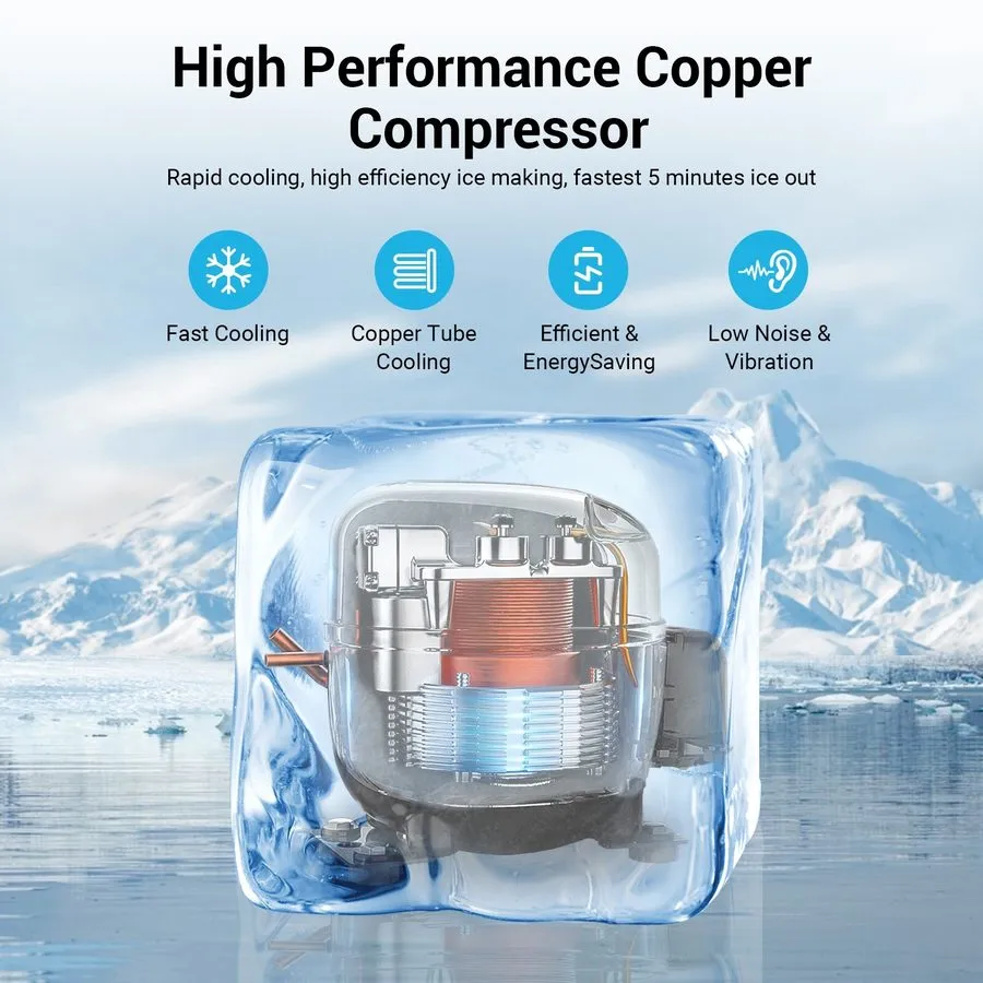 Льдогенератор 550LB/24H Commercial Ice Maker Machine Extra Large Storage Bin, Au
