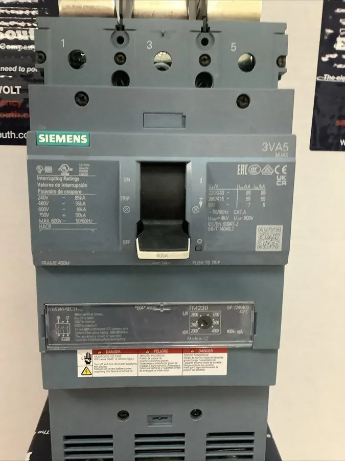 Автоматический выключатель Siemens 3VA5340-5EC31 400 Amp 3 Pole Molded Case Circ