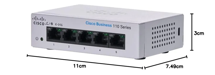Коммутатор Cisco Business CBS110-5T-D 5 Port Gigabit Desktop Switch — фото лота 1