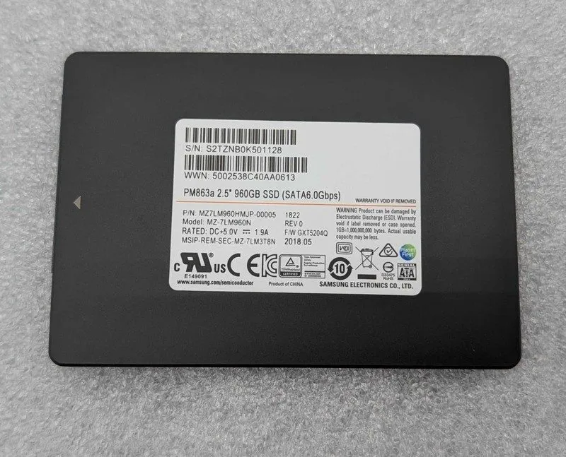 SSD-накопитель MZ7LM960HMJP-000MV Samsung PM863a 960GB TLC SATA 6Gbps 2.5” SSD M
