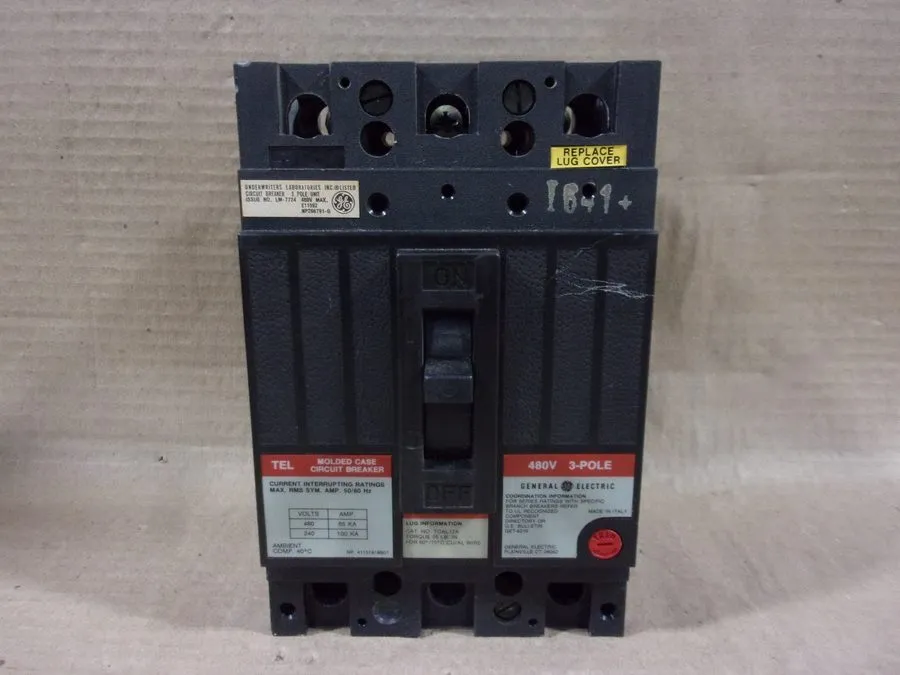 Автоматический выключатель GE TE TEL TEL134070 3 Pole 70 Amp 480v Circuit Breake