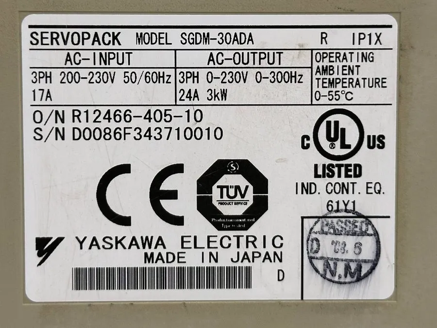 Сервопривод YASKAWA SGDM-30ADA Servopack Servo Drive 3 KW