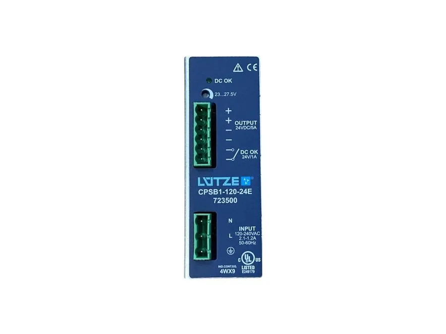 Блок питания LUTZE CPSB1-120-24E Power Supply 24VDC 5A 120W DIN Rail