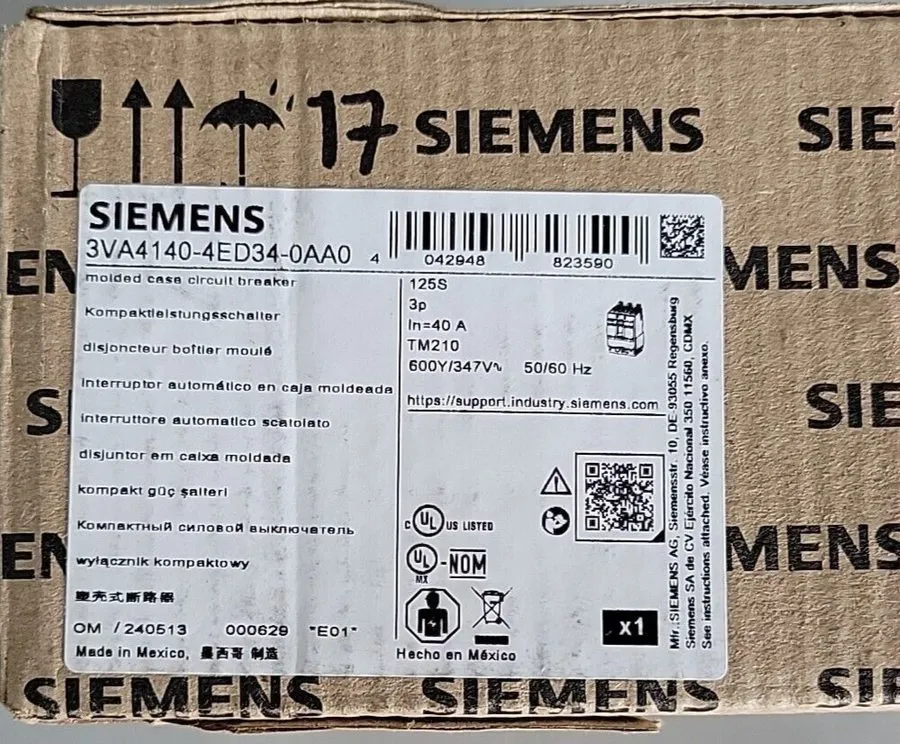 Автоматический выключатель Siemens 3VA4140-4ED34-0AA0 Circuit Breaker 40A 600Vac