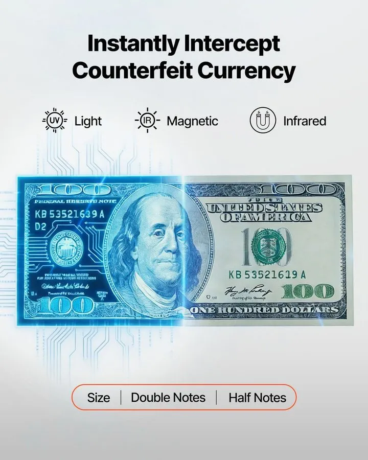 Счётчик банкнот Advanced Digital Money Counter Machine 800-1500bpm UV IR CIS — фото лота 2