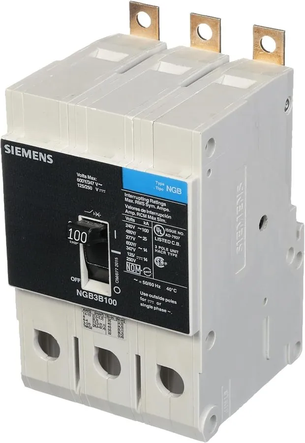 Автоматический выключатель Siemens NGB3B100B / NGB3B100 3p 480v 100a Circuit Bre