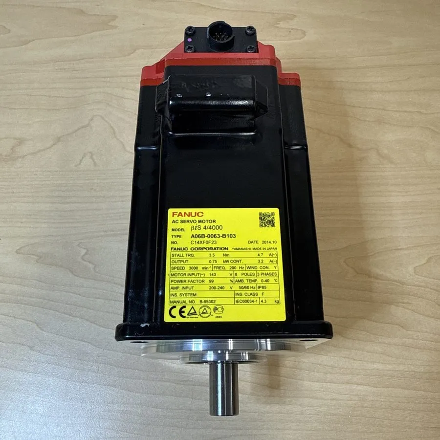 Серводвигатель FANUC / A06B-0063-B103 / AC SERVO MOTOR, 0.75KW — фото лота 2