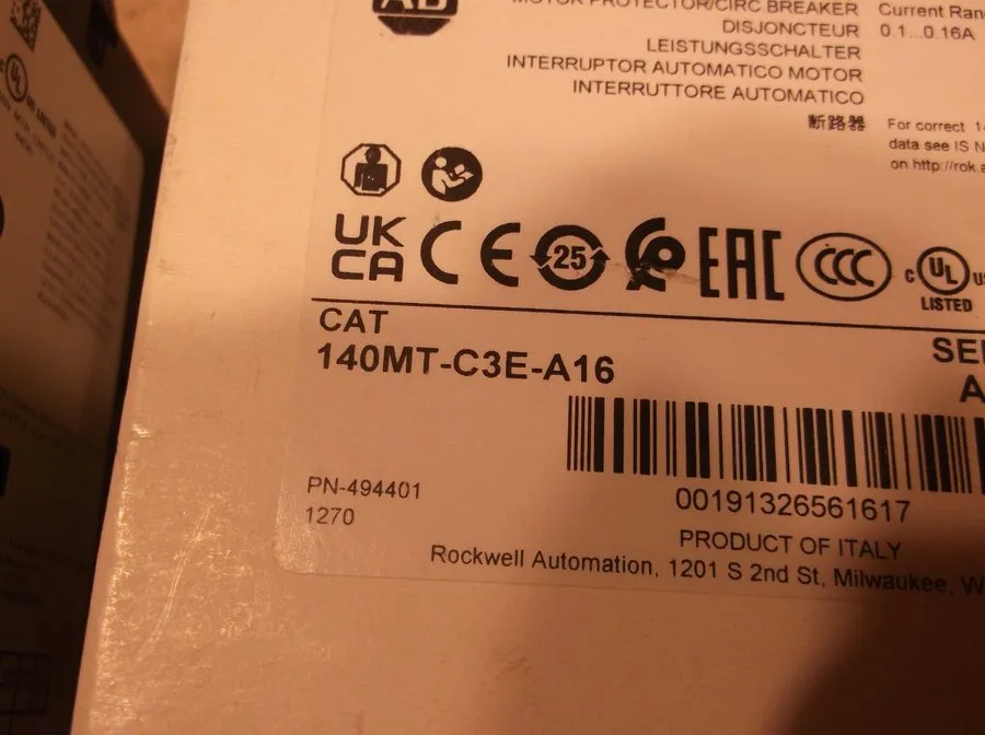 Автоматический выключатель ALLEN BRADLEY 140MT-C3E-A16 MOTOR PROTECTION CIRCUIT 