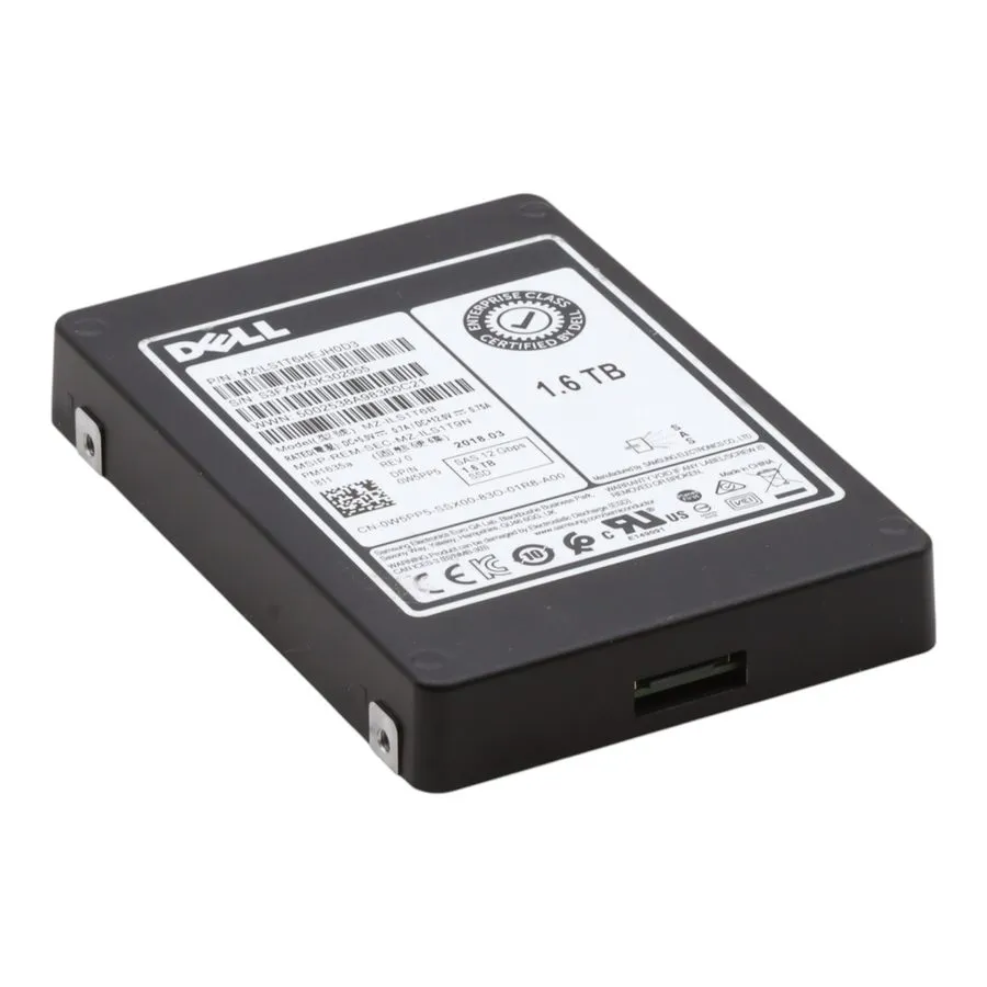 Dell Samsung PM1635a 1.6TB SAS-3 12Gb/s 0W5PP5 MZ-ILS1T9N 2.5" 24/7 Server SSD