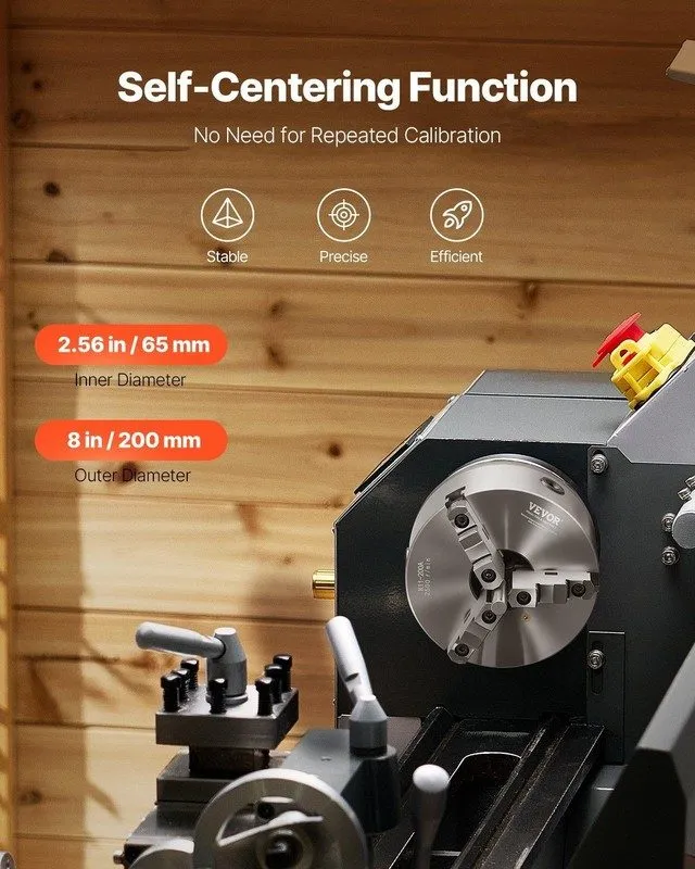 Режущий инструмент 8in 2¼-8 Thread 0.16-7.87in Range HT300 3-Jaw Self-Centering  — фото лота 2