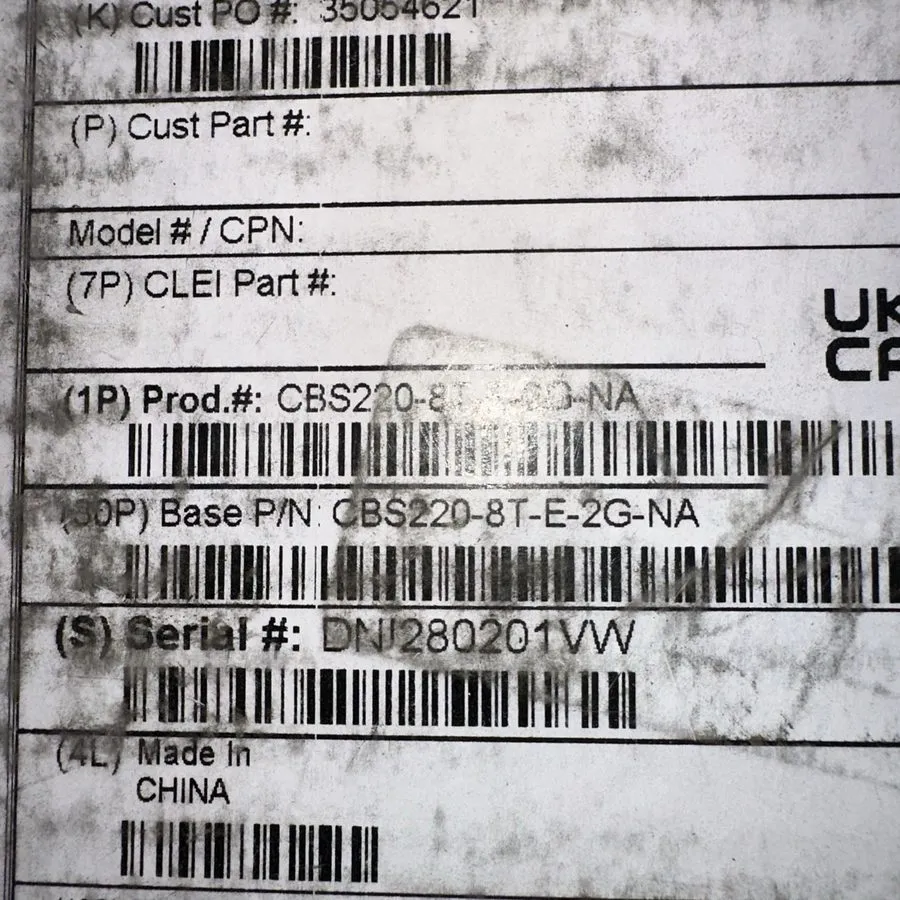 Коммутатор Cisco CBS220-8T-E-2G-NA Business CBS220-8T-E-2G Ethernet Switch