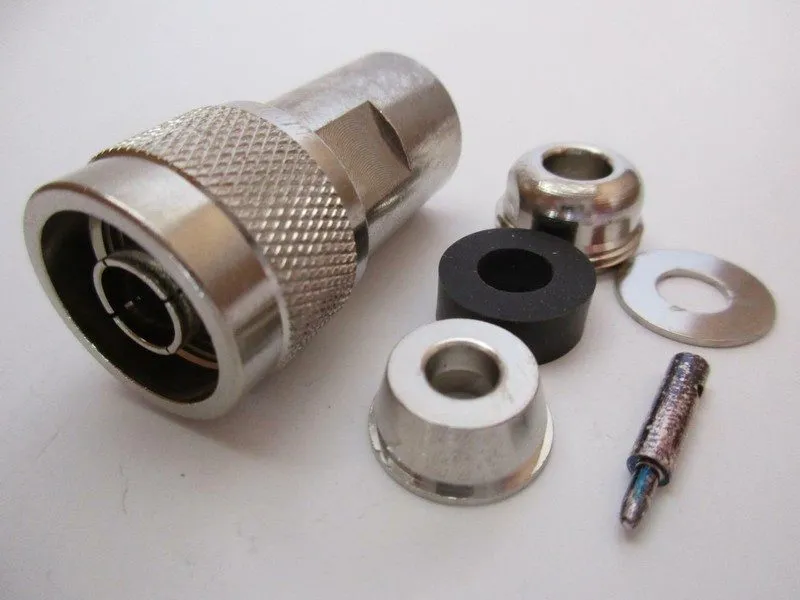 Разъём 1x Amphenol Connector 34500 N Straight Clamp Plug Male 50Ω RG59 RG62 UG60 — фото лота 1