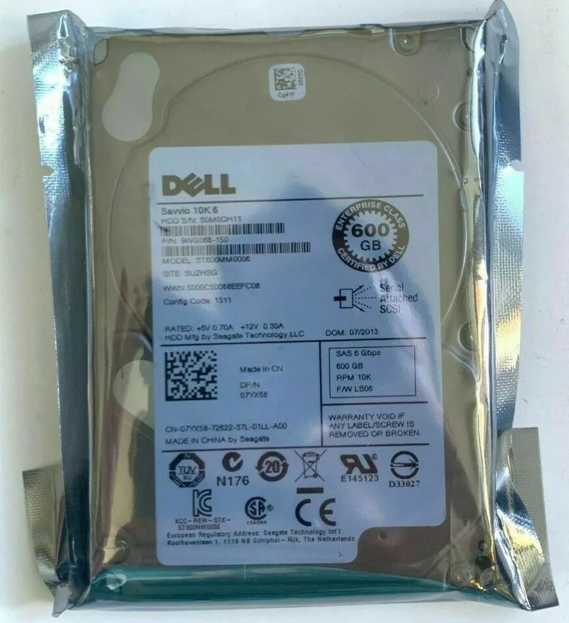 Жёсткий диск HP ST600MM0006 EG0600FCVBK 600GB 10K 2.5" SAS HDD 693569-003 507129