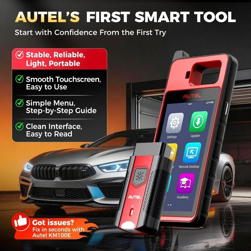 Диагностический сканер Autel Scanner KM100E OBD2 Tool: 2026 Lite Version of IM50