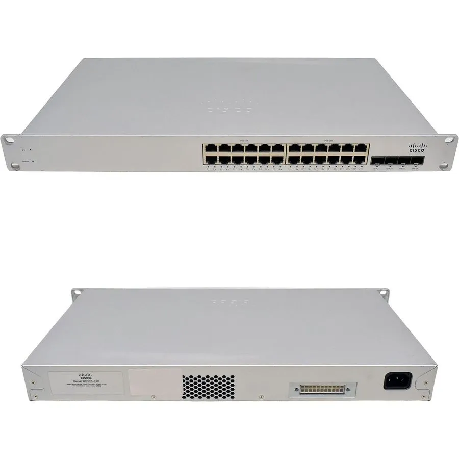 Коммутатор Cisco Meraki MS220-24P 24-Port PoE Gigabit Managed Switch Rackmount G