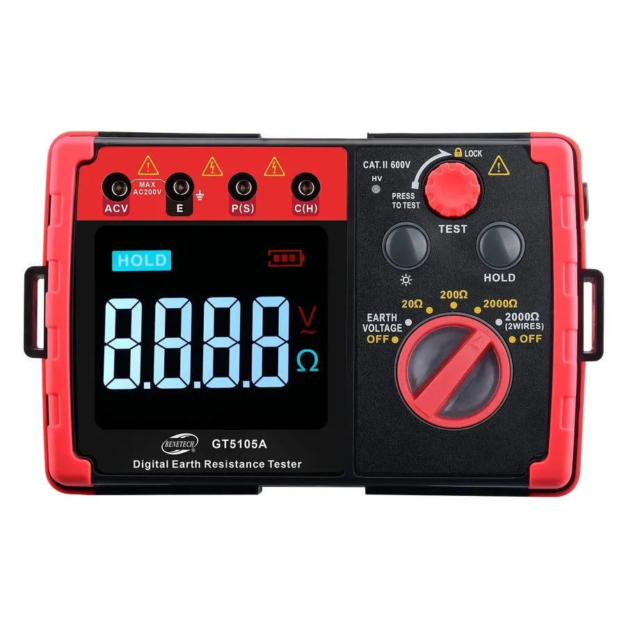 Тестер GT5105A Digital Earth Resistance Tester 2000Ω Megohm Meter Megohmmeter — фото лота 1