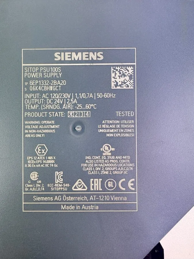 Блок питания SIEMENS 6EP1332-2BA20 SITOP PSU100S POWER SUPPLY 24VDC
