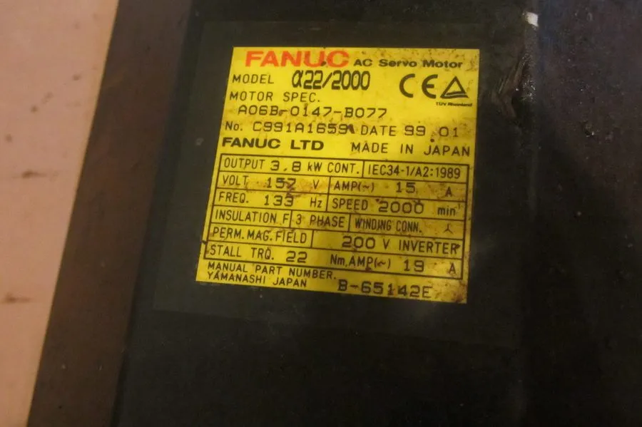 Серводвигатель FANUC A06B-0162-B175 AM6/3000 AC Servo Motor 6.0A 3000rpm 144V B-