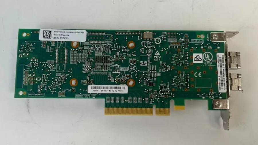 Трансивер Dell QLogic 57810S Dual Port 10Gb SFP+ PCIe Network Adapter DP/N 0TCK3 — фото лота 2
