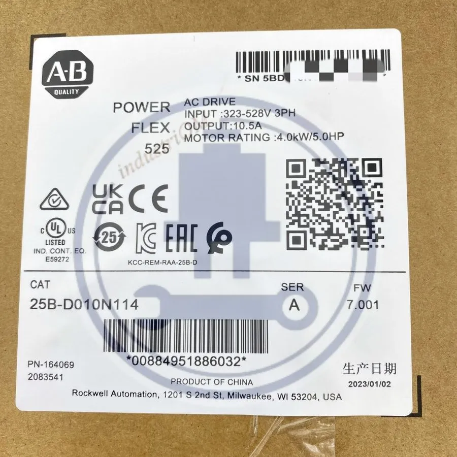 Частотный преобразователь Allen-Bradley 25B-D010N114 PowerFlex 525 4kW 5Hp AC Va