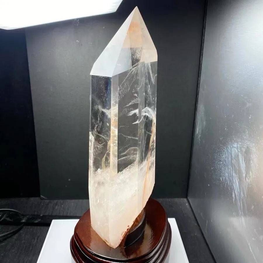 Лабораторный прибор 6.424LB TOP Natural clear quartz obelisk carved crystal wand — фото лота 2
