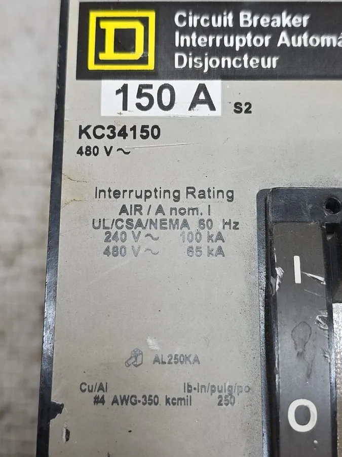 Автоматический выключатель Square D I-line KC34150 150A 3p 480V Circuit Breaker 