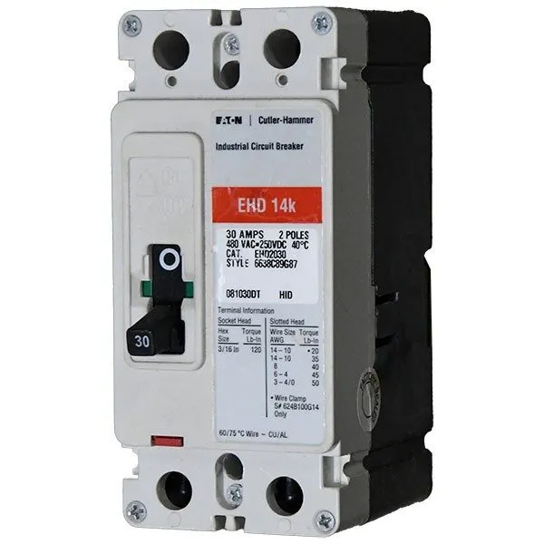 Автоматический выключатель Eaton Cutler Hammer EHD 2 pole 30 amp 480v EHD2030 Ci