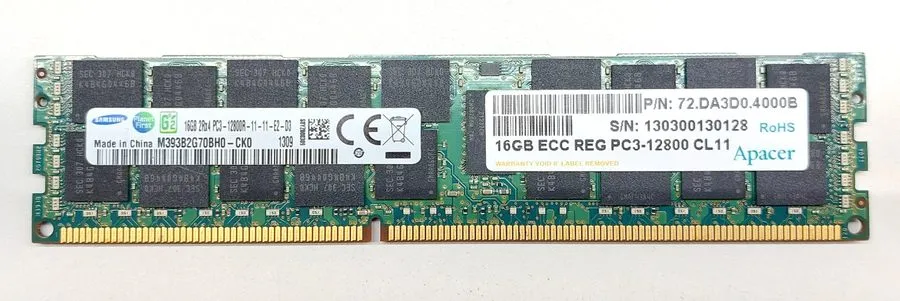 Модуль памяти Samsung 16GB M393B2G70BH0-CK0 DDR3 PC3-12800R ECC RDIMM 512GB RAM