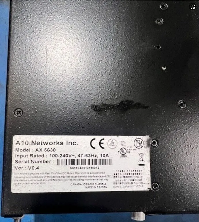 Жёсткий диск A10 Networks AX5630 Application Delivery Controller. NO HDD Or CORD