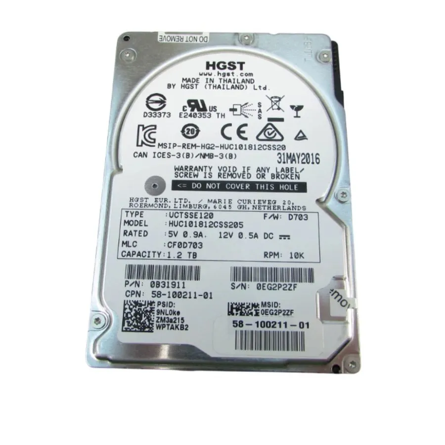 Сервер HGST Ultrastar C10K1800 1.2TB 10K SAS-3 2.5" Internal Server HDD 128MB