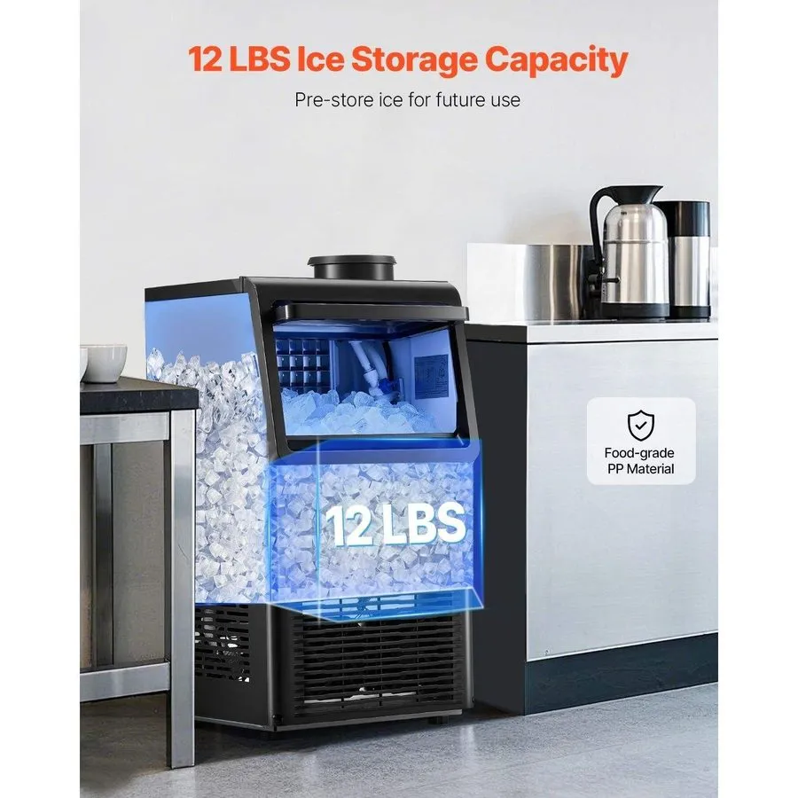Льдогенератор Commercial Ice Maker Machine,250 lb/24H,60 lb Bin,50 Cubes/15 Min 