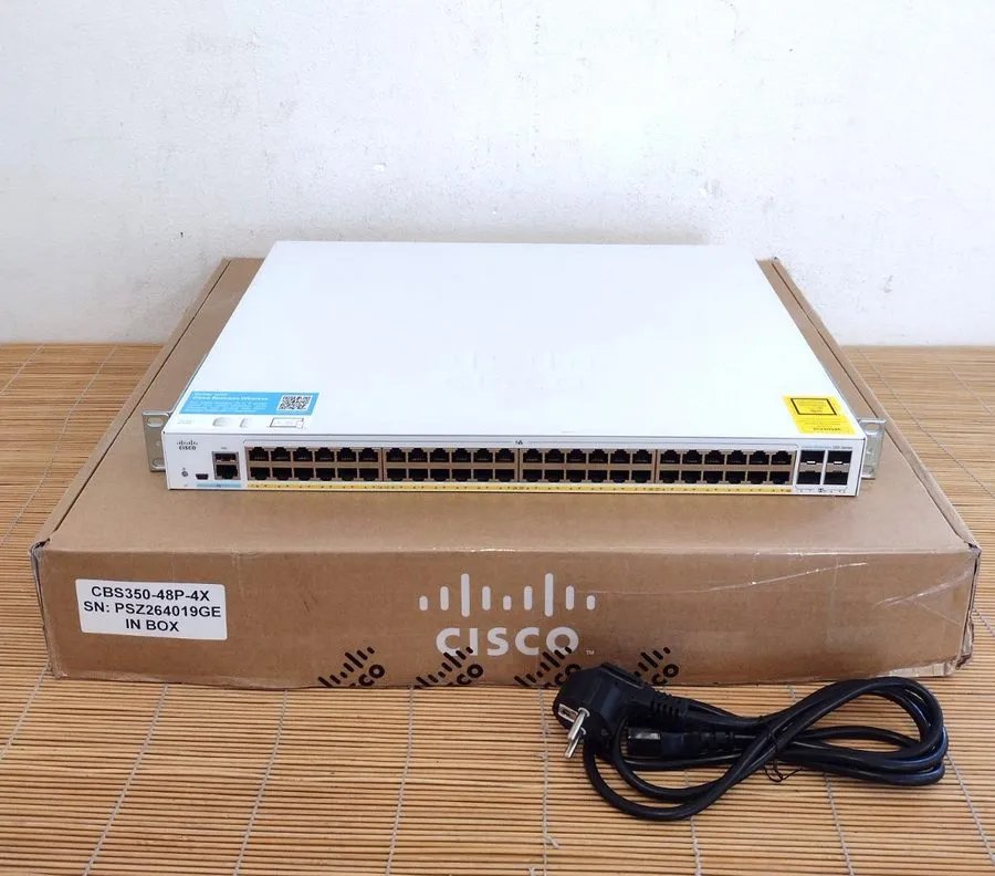 Коммутатор CBS350-48P-4X 48x 10/100/1000 PoE+ 370W PoE 4x 10 Gigabit SFP+ Switch