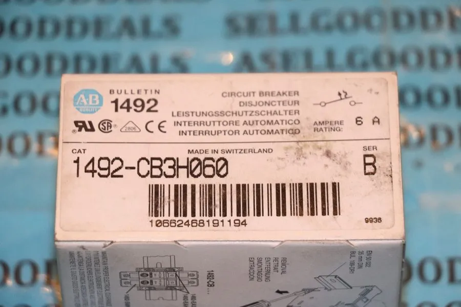 Автоматический выключатель Allen Bradley 1492-CB3H060 Circuit Breaker 6A