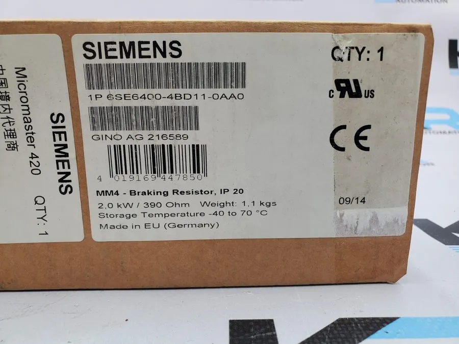 Частотный преобразователь Siemens 6SE6400-4BD11-0AA0 MICROMASTER4 Braking resist