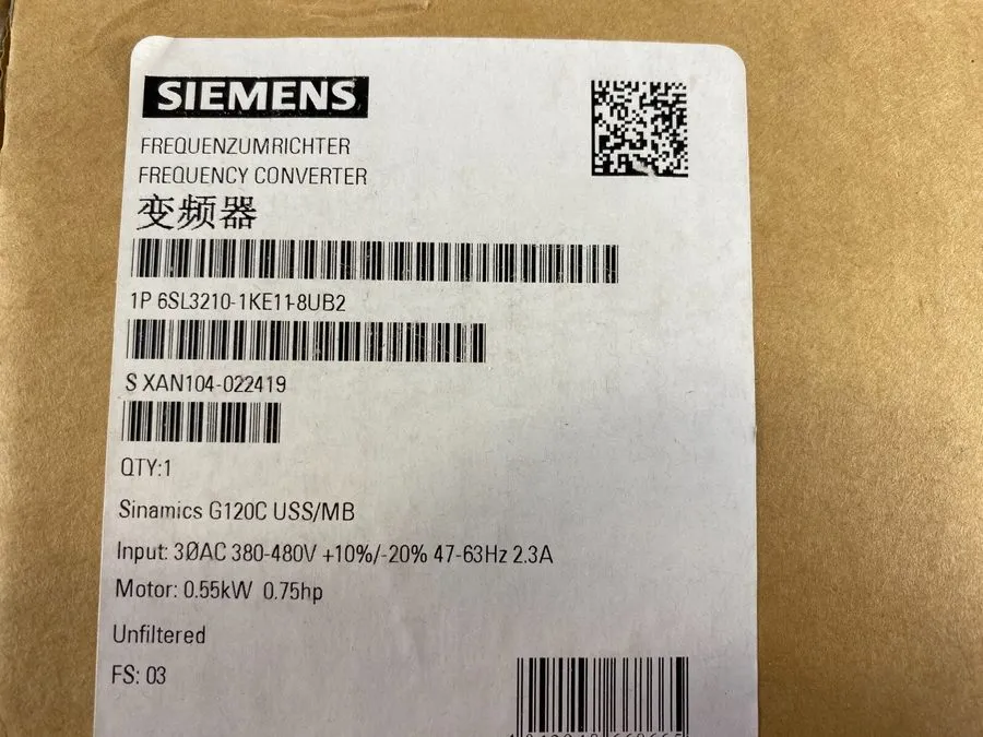 Частотный преобразователь SIEMENS 6SL3210-1KE11-8UB2 SINAMICS G120C RATED P0WER — фото лота 2