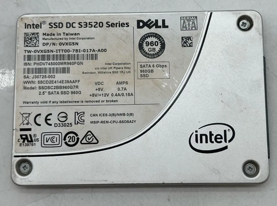 SSD-накопитель DELL OVXG5N Intel DC S3520 960GB 2.5" SATA 6Gb/s MLC SSDSC2BB960G