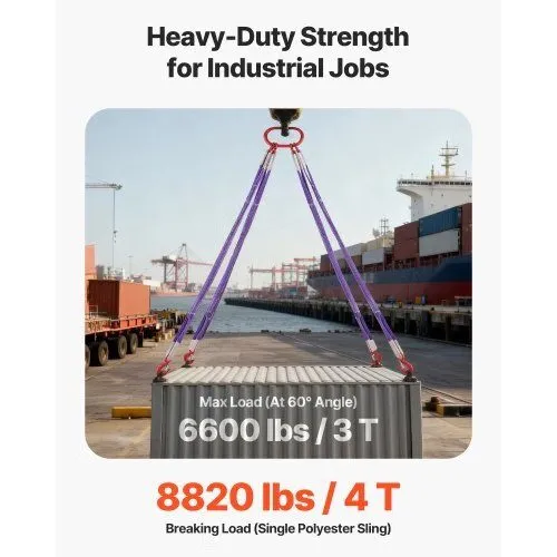 Строп 1/4in x 5ft G80 Chain Sling 6600lb with Hooks Adjustable Lifting Rigging