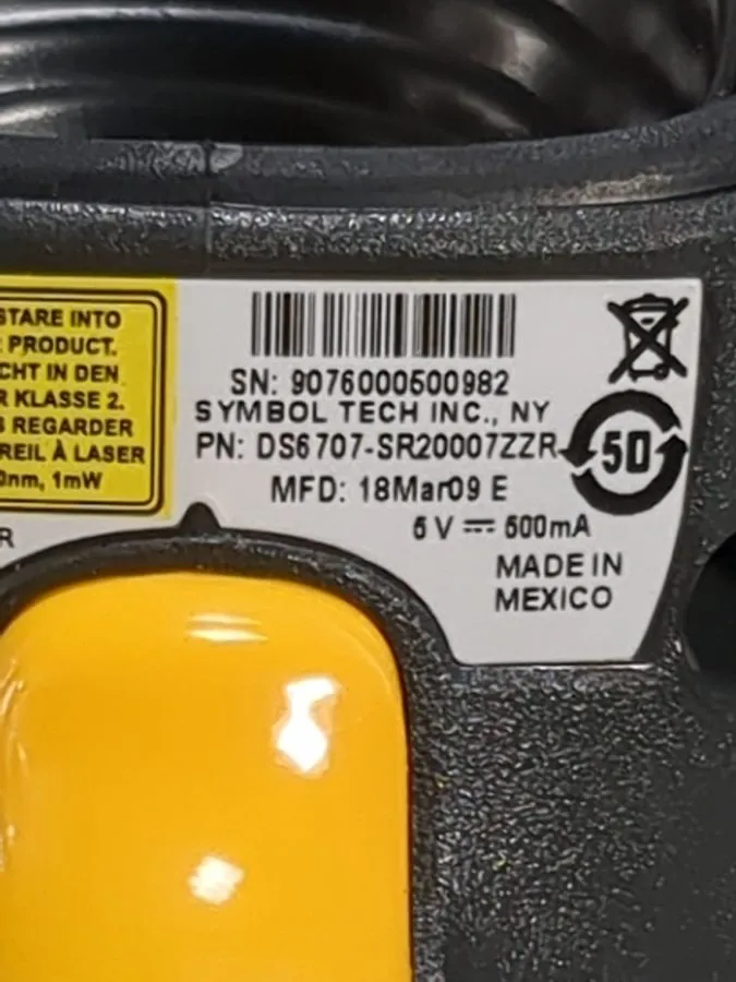 Сканер штрих-кода Symbol Zebra Motorola DS6707-SR20007ZZR Barcode Scanner 2D QR 
