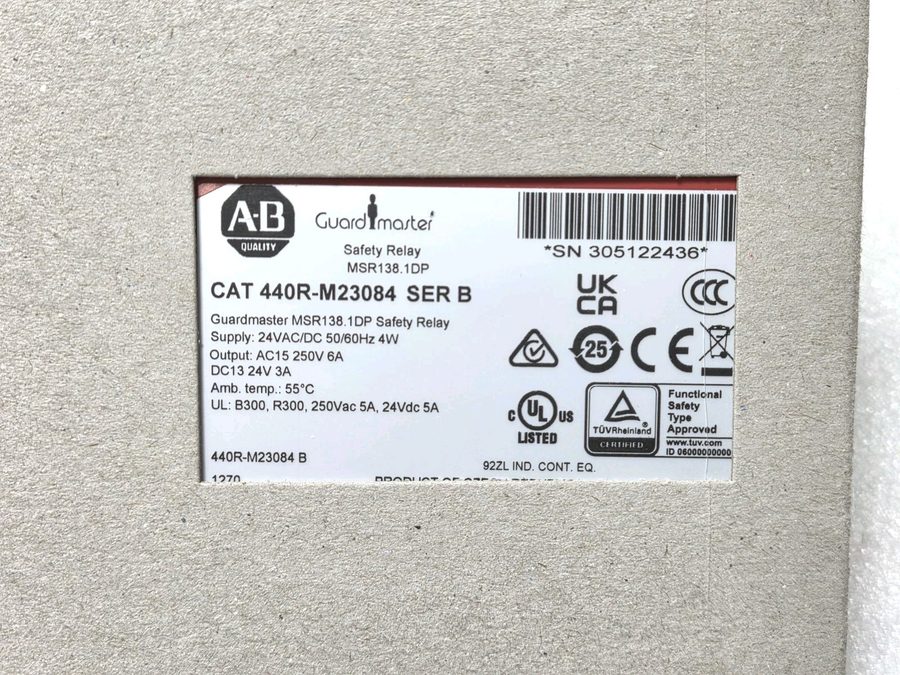 Реле безопасности Allen-Bradley MSR138.1DP Safety Relay 440R-M23084 24VAC/DC Tim — фото лота 2