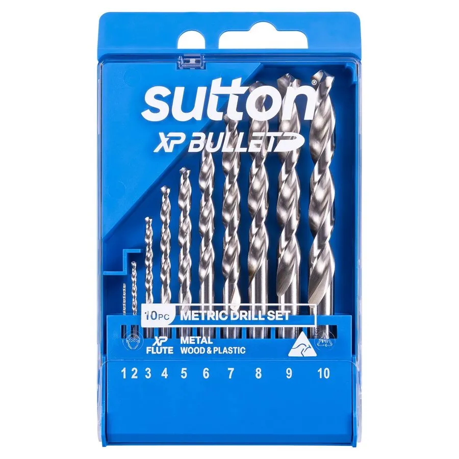 Режущий инструмент Sutton Metric Drill Bit Set 1–10mm HSS XP Bullet Jobber D220S — фото лота 1