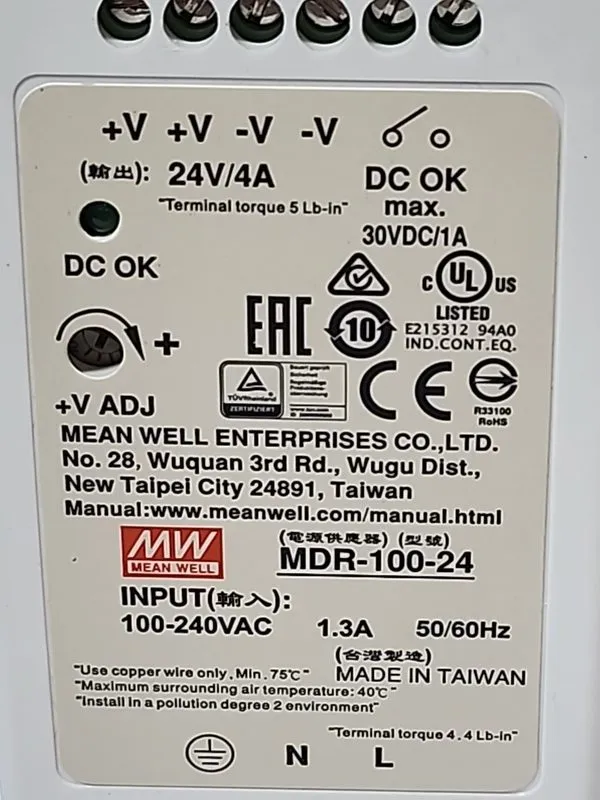 Блок питания MEAN WELL MDR-100-24 DIN Rail Power Supply 24VDC 4A 96W 85-264VAC — фото лота 4