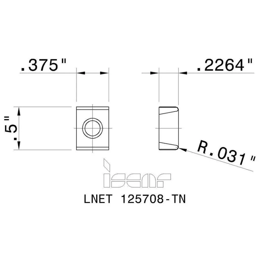Режущий инструмент Iscar Carbide Insert LNET 125708-TN IC910 Milling Inserts AlT