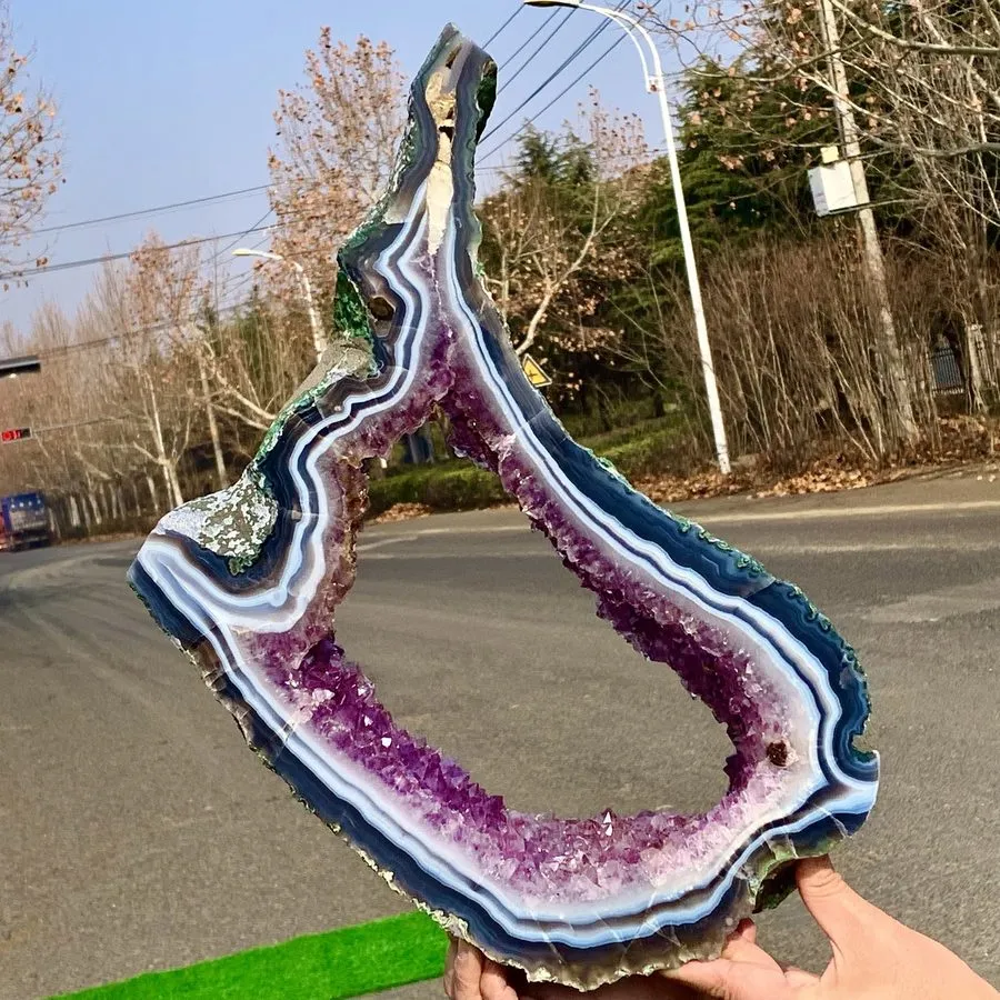 Лабораторный прибор 11.22LB Natural agate Amethyst geode quartz cluster crystal 